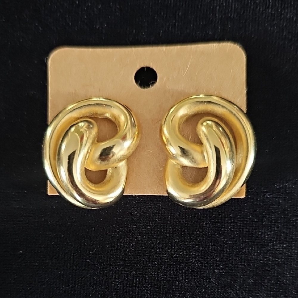 Vintage Erwin Pearl Clip-on Gold-Tone Twisted Earrings - Picture 4 of 5